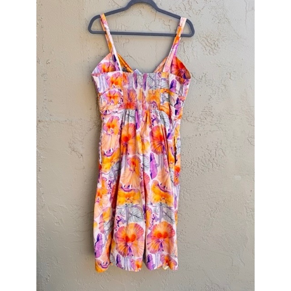 Cecilia Pettersson Anthropologie Vibrant Floral Sleeveless Midi Dress SZ 16 - Picture 7 of 9